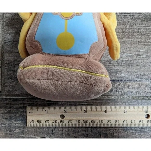 Beauty and the Beast Cogsworth Plush Disney Store 6" Rare Bead Bottom Clock Face - Picture 14 of 15